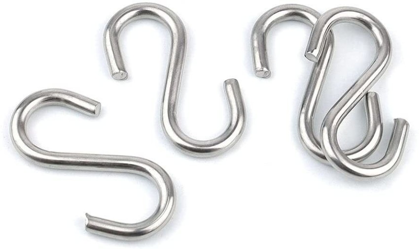 SHIVDEVCRAFTSTORE 10 Packs Heavy Duty Stainless Steel S Shaped Hooks 2.2  Inch Long 1/5 Inch Thickness S Metal Hanging Hooks Curtain Hook Price in  India - Buy SHIVDEVCRAFTSTORE 10 Packs Heavy Duty