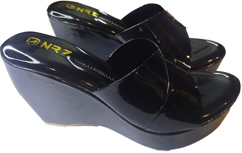Wide shop black wedges
