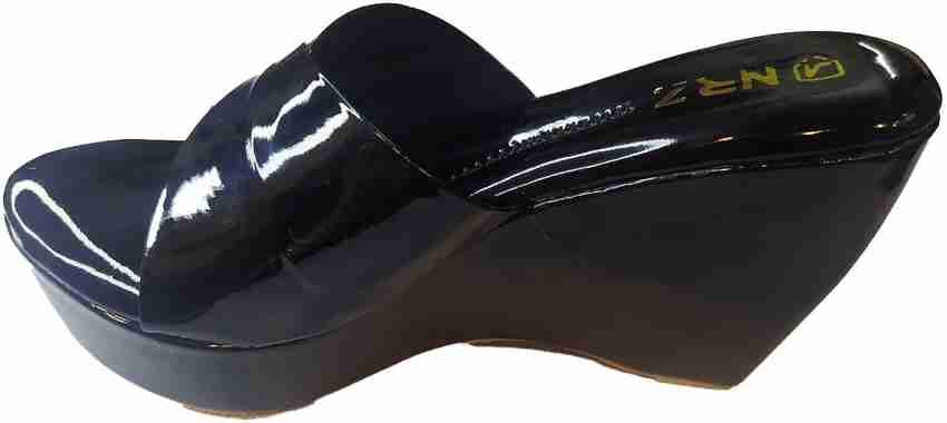 Wide black wedges sales