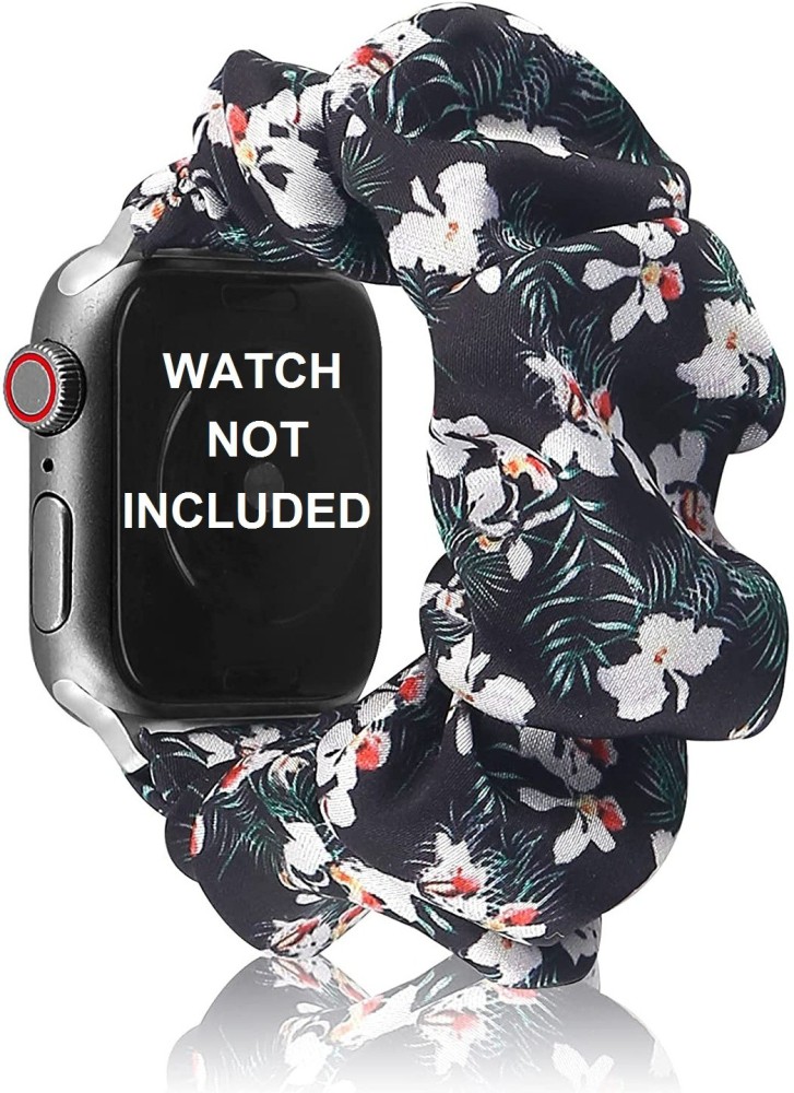 RS Collections 42mm Watch Bands, Scrunchie Strap Elastic Watch Band Women  Girls Printed Fabric Bracelet Strap (Watch Not Included, BLACK-SUN FLOWER)  Smart Watch Strap Price in India - Buy RS Collections 42mm