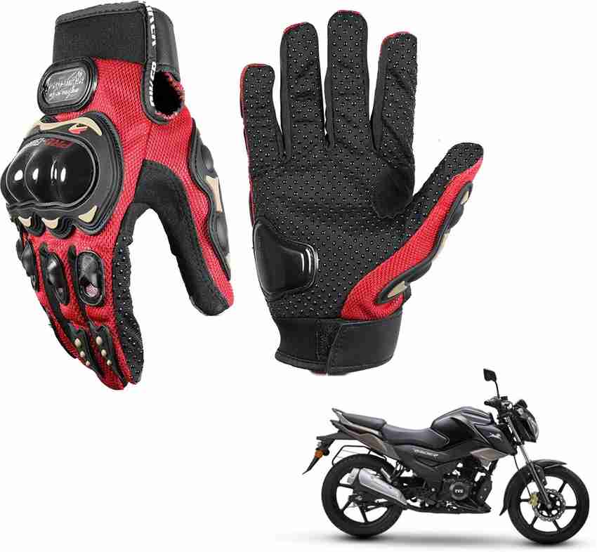 Red and black best sale motorcycle gloves