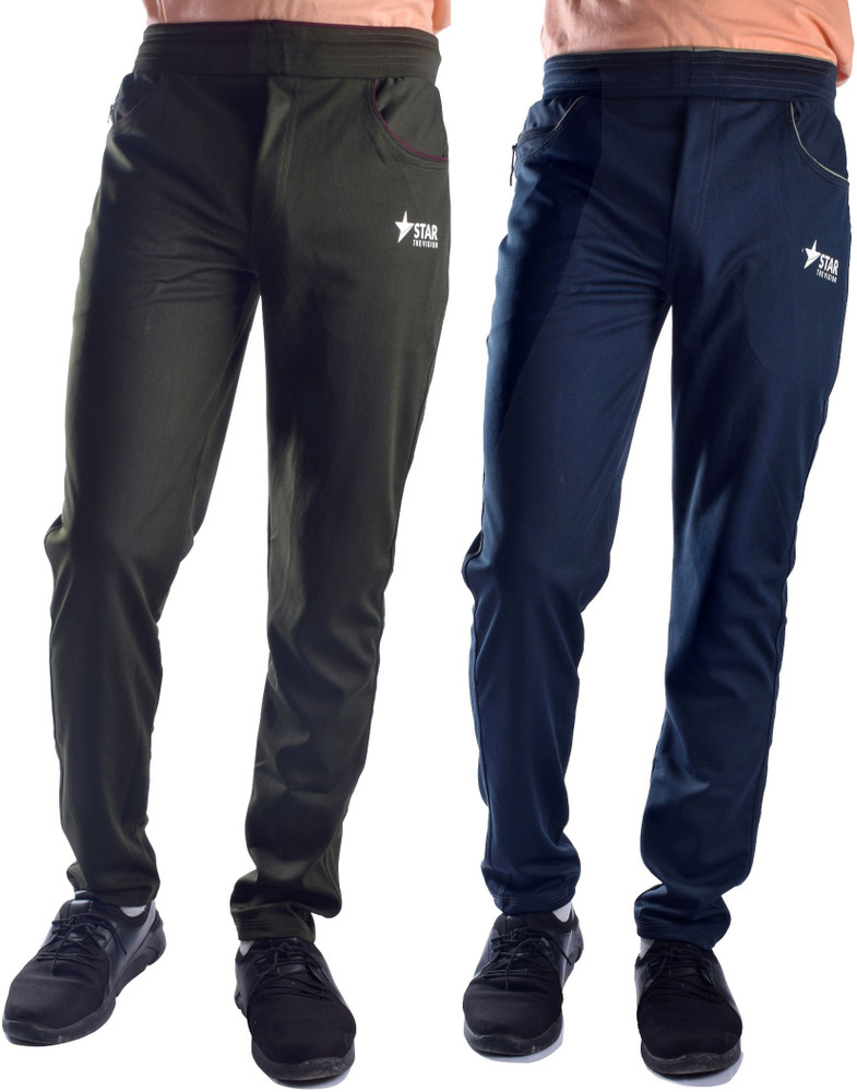 STAR THE VISION Solid Men Green Blue Track Pants Buy STAR THE