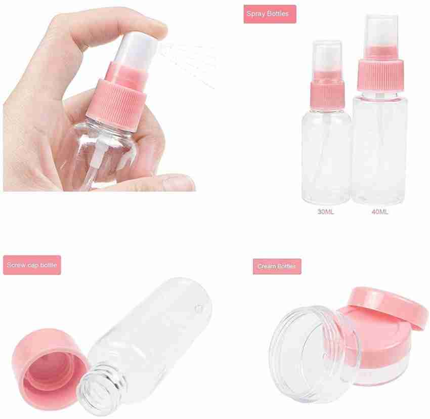 7pcs Travel Bottles Containers With Toiletry Bag, Leak-proof