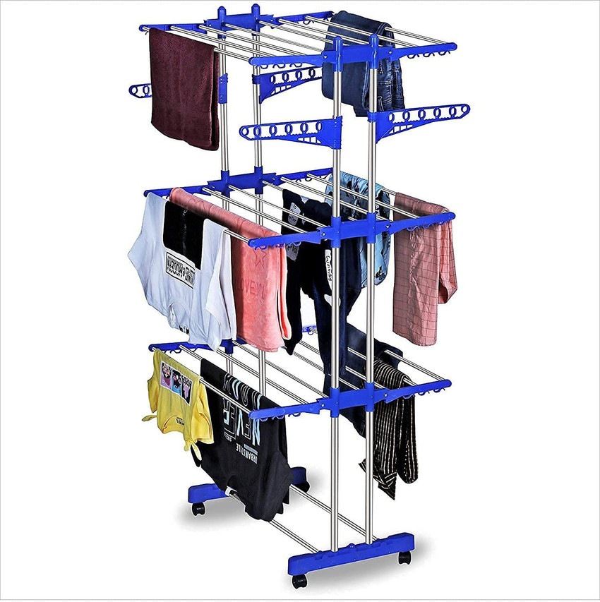 THR3E STROKES Steel Floor Cloth Dryer Stand Houseware Stainless Steel Heavy Duty 3 Layer Cloth Drying Stand for Balcony Price in India Buy THR3E STROKES Steel Floor Cloth Dryer Stand Houseware