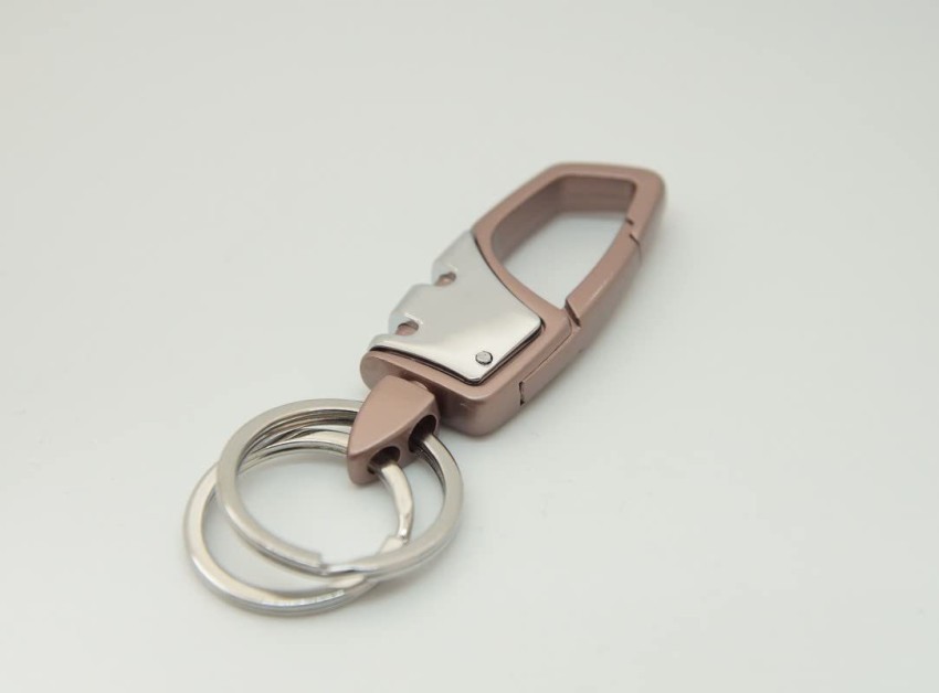 SEMAPHORE Double Ring Hook Locking Key Ring Black & Brown Key