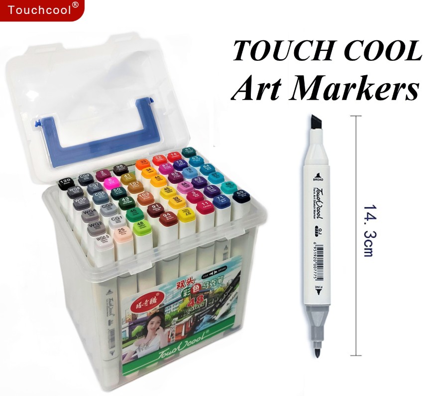 48 Markers Artist Set Set of 48 Marker Pens, Brush & Chisel Twin
