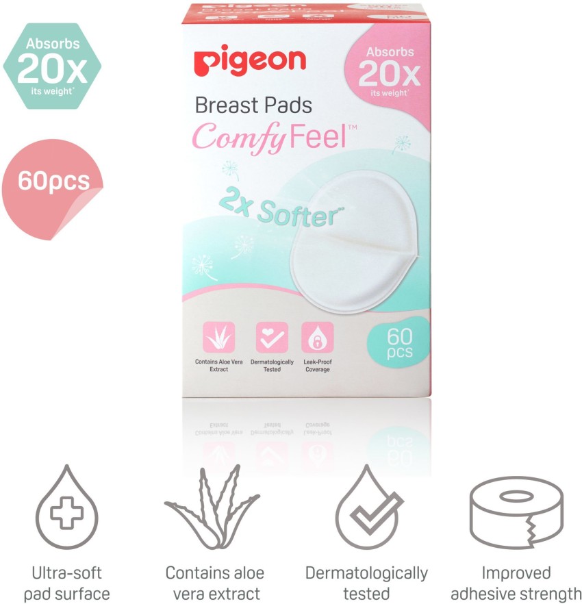 Pigeon Disposable Nursing Pads for Breastfeeding, Contains Aloe