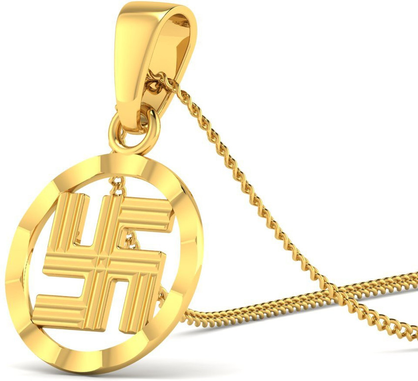 LORDS JEWELS SWASTIK GOLD PENDANT 1.1 Grams 22kt Yellow Gold