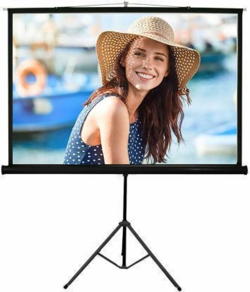 Projector Screen with Stand 60 inch - Indoor and Outdoor Projection Screen  for Movie or Office Presentation - 16:9 HD Premium Wrinkle-Free Tripod