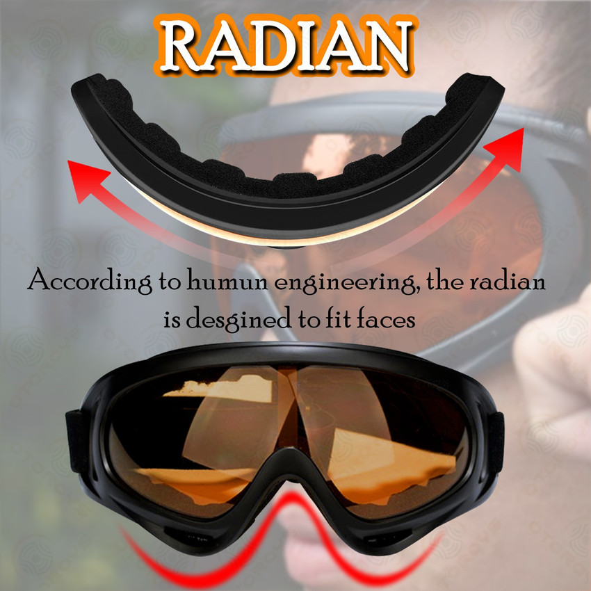 Otoroys Goggles with Adjustable Strap Motorcycle Goggles Orange Motorcycle Goggles