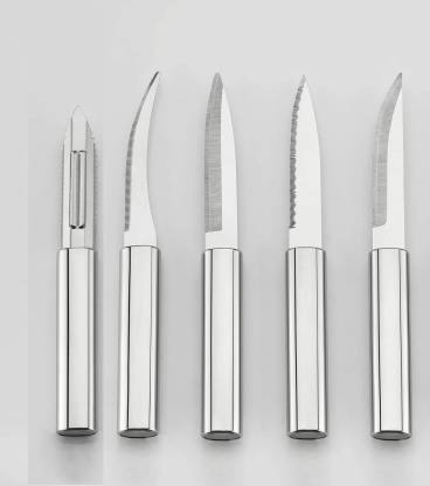 fixwell Stainless Steel Knife Set, 12-Piece, WHITE