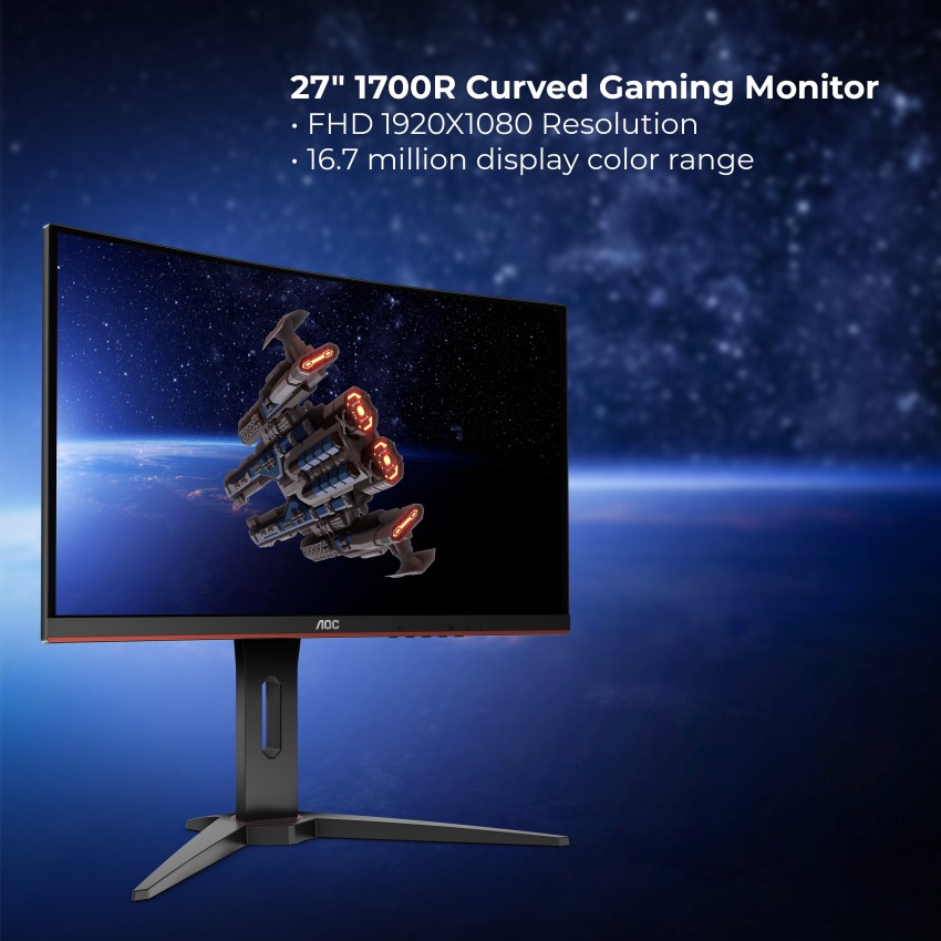 Monitor AOC LED 27 ( C27G1 ) Gaming, 1920x1080, Curvo, VGA / HDMI / DP,  144Hz.