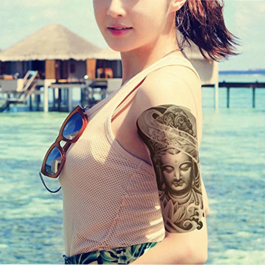 3D The Canvas Arts Temporary Tattoo Waterproof For Men Women Arm Hand  Lord Buddha Tattoo Size 21X15 cm  Amazonin Beauty