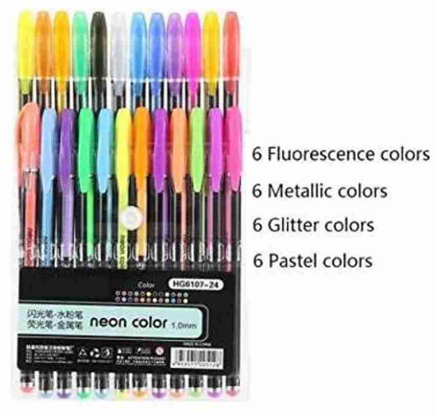 48Pcs Metallic Glitter Colors Gel Pens For School Office Adult Coloring  Book Journals Drawing Art Markers Promotion Pen