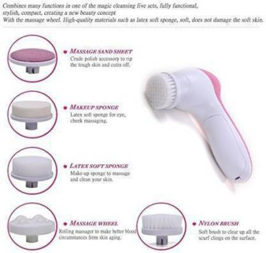 Buy 5 In 1 Portable Multi-Function Skin Care Electric Facial Massager 