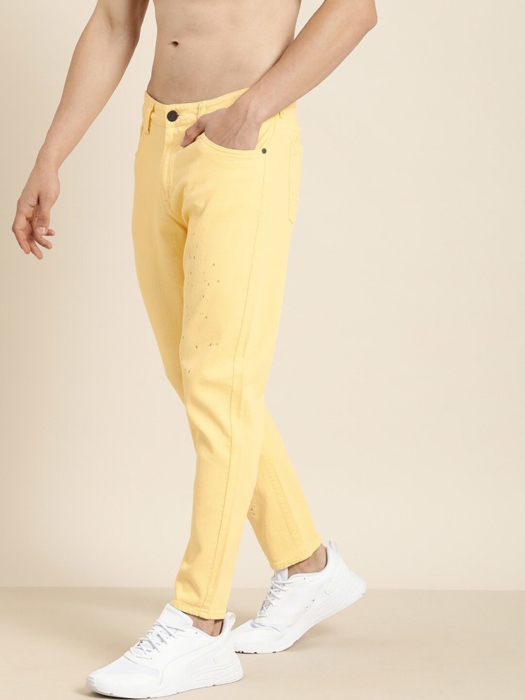 Yellow skinny hot sale jeans mens