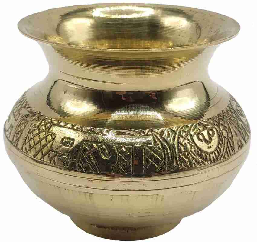 Brass Lota , Handmade Lota Kalash Oval Shaped , Brass Lota for Puja – Ashtok