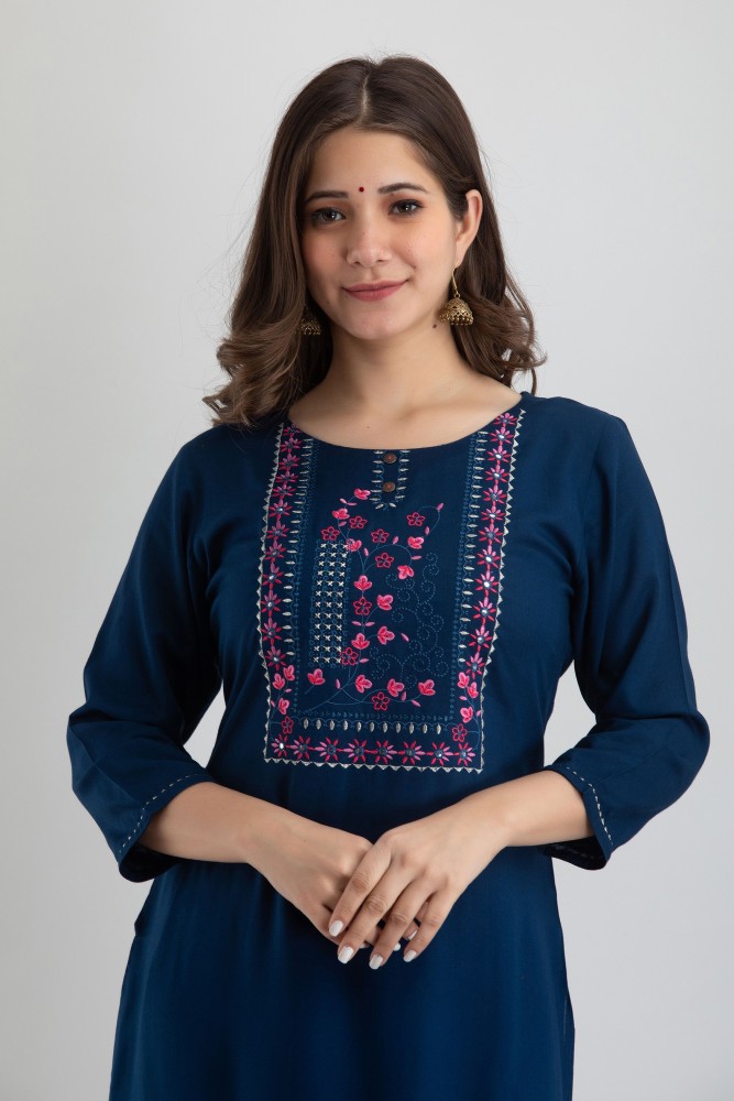 Srishti embroidered 2025 straight kurta