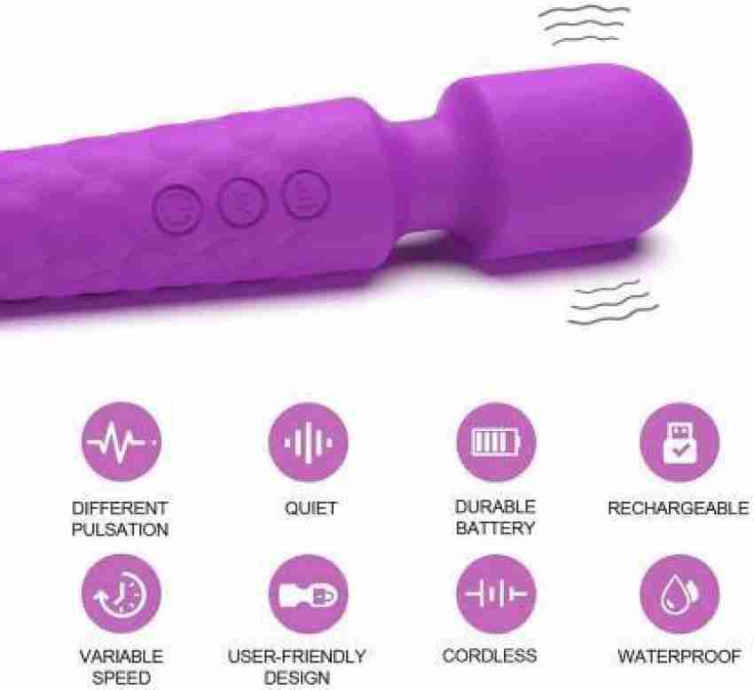 Vibrator Wand with Rechargeable Battery,Vibrator for Her Sex Toys Personal  Wand Massager | 20 Patterns & 8 Speeds of Pleasure | Quiet & Small Female