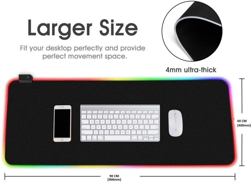 LED Gaming Mouse Pad Large RGB Extended Mousepad Keyboard Desk Anti-slip  Mat NEW 609015761199