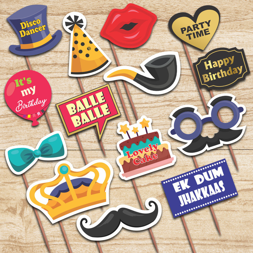 Happy birthday deals photo booth props