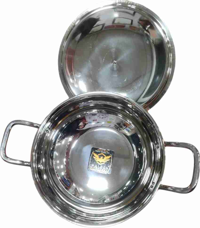 Indian traditional Stainless Steel kadhai For Cooking Capacity 1000ml 