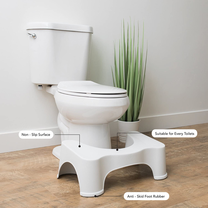 TNT Plastic Squat Toilet Stool for Western Toilet Anti Slip Anti