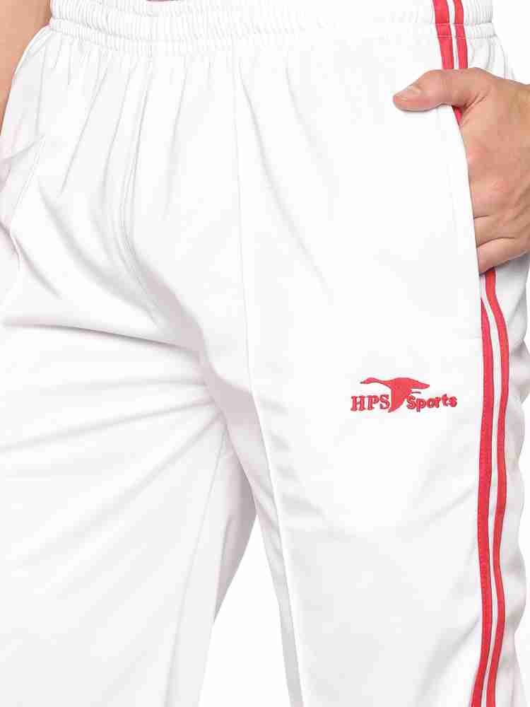 HPS Sports Solid Men White Red Track Pants Buy HPS Sports Solid