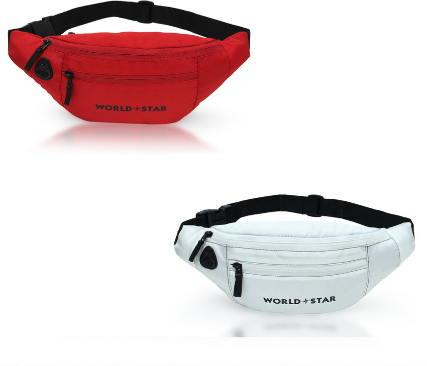 Red and white top fanny pack