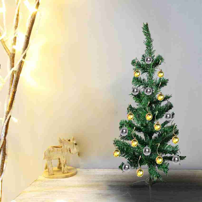 Flipkart SmartBuy 3ft Tree With 24 Ornaments 12 Gold Ball 12 Silver Ball For Christmas Decoration Hanging Ornaments Pack of 25 Price in India Buy Flipkart SmartBuy 3ft Tree With 24