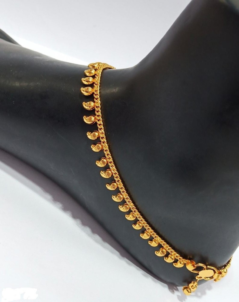 Gold anklet designs with on sale price