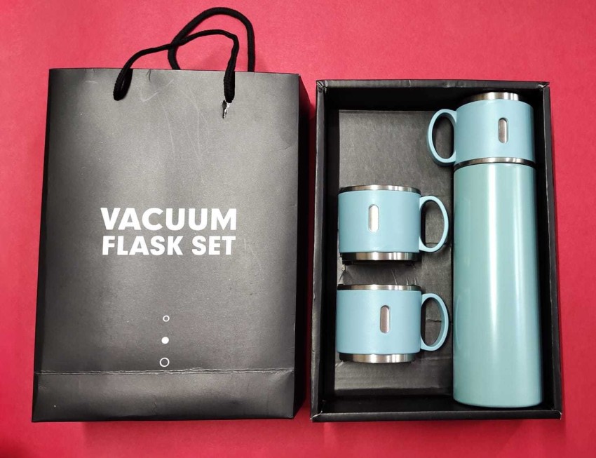 S M CREATION Steel Vacuum Flask Set with 2 Steel Cups Combo-Keeps  HOT/Cold-Ideal Gift (MULTI) 500 ml Bottle - Buy S M CREATION Steel Vacuum  Flask Set with 2 Steel Cups Combo-Keeps