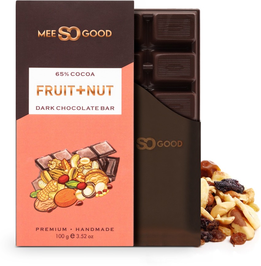 MeeSoGood Fruit + Nut Dark Chocolate Bar with 65% Cocoa -Zero
