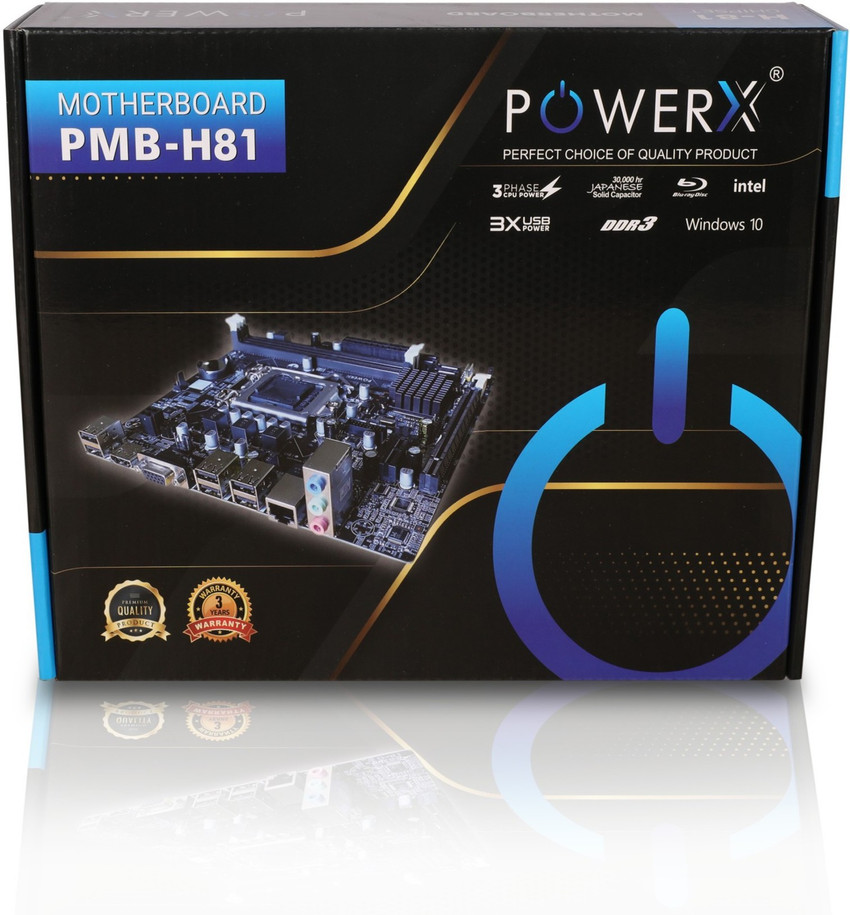 powerx H81 Support 4th gen processor LGA1150 Socket Motherboard