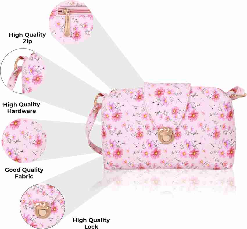 Baby pink sling bag sales