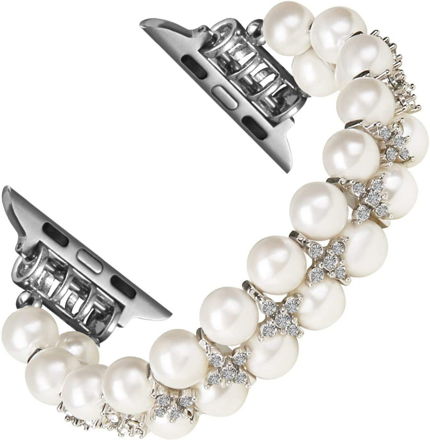 RS Collections Pearl Bracelet Watch Band for Women White Smart Watch Strap Price in India Buy RS Collections Pearl Bracelet Watch Band for Women White Smart Watch Strap online at Flipkart