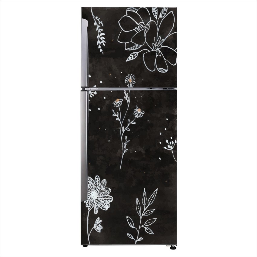 Decorative flower and dark blur background wallpaper sticker for fridge  décor