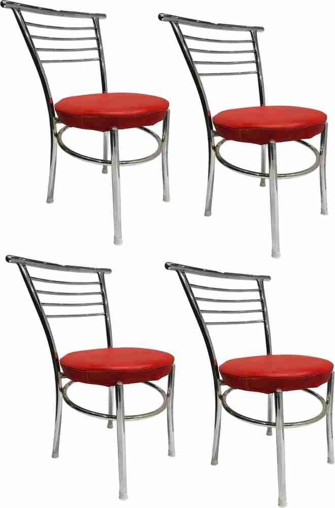 SOMRAJ Steel Chair Office Visitor Student Study Chair Home Resturants Dining Chair Multipurpose with a leatherite Cushion Steel Chrome Chair with Ring Leatherette Dining Chair Price in India Buy SOMRA...