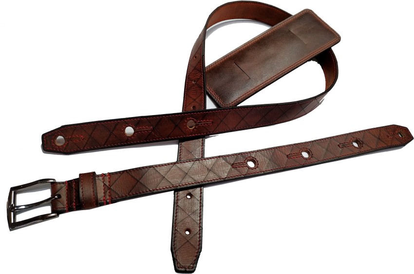 antigo Leather Guitar Strap/Belt with 3 inch WIDE COMFORT PAD Adjustable  Size Color TAN BROWN Leather Strap