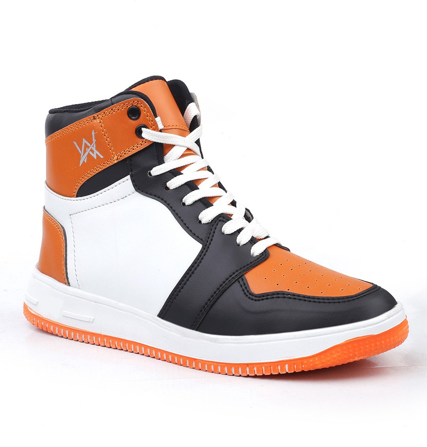 Orange high top sneakers sales