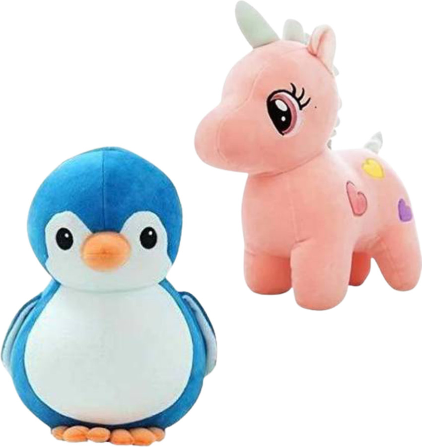 DHAAM Adorable and cute soft toy set of 2 plush 25 cm Adorable and cute soft toy set of 2 plush Buy penguin unicorn toys in India. shop for