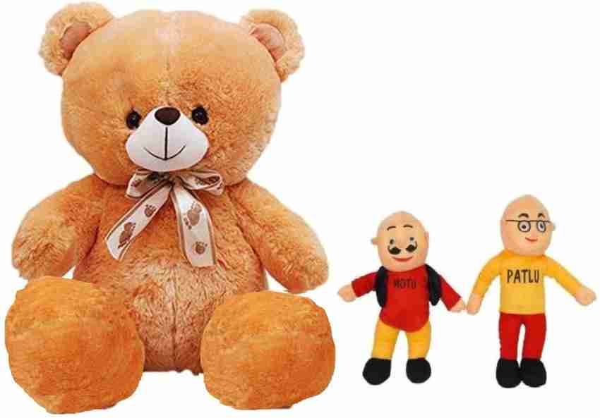 STJ SOFT TOYS Pack of 2 2 Feet Medium Brown Teddy Bear With 26cm Motu Patlu Cartoon Soft Toys 60 cm Pack of 2 2 Feet Medium Brown Teddy Bear