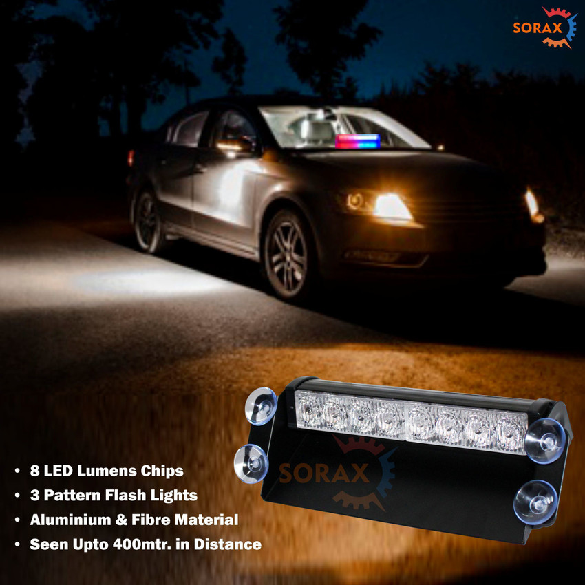 SORAX 8 LED Police Car Flashing Lights Good Quality Car Fancy