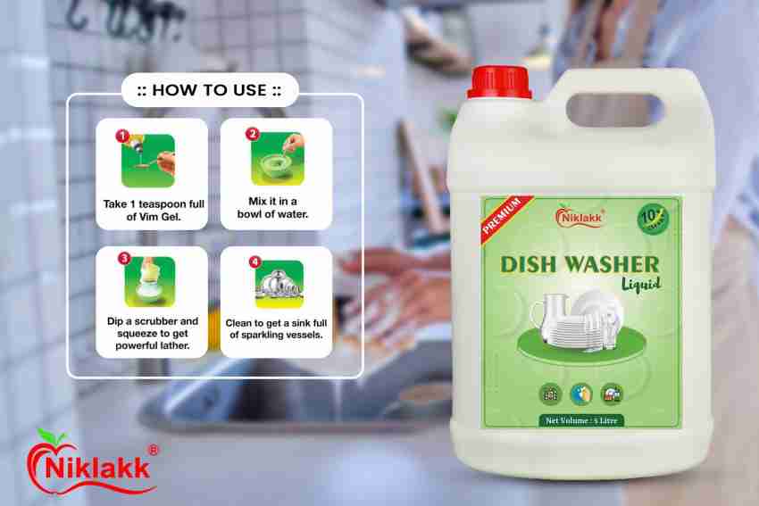 Niklakk Premium Lemon Dishwash Gel 5 Liter Dish Cleaning Gel Dish