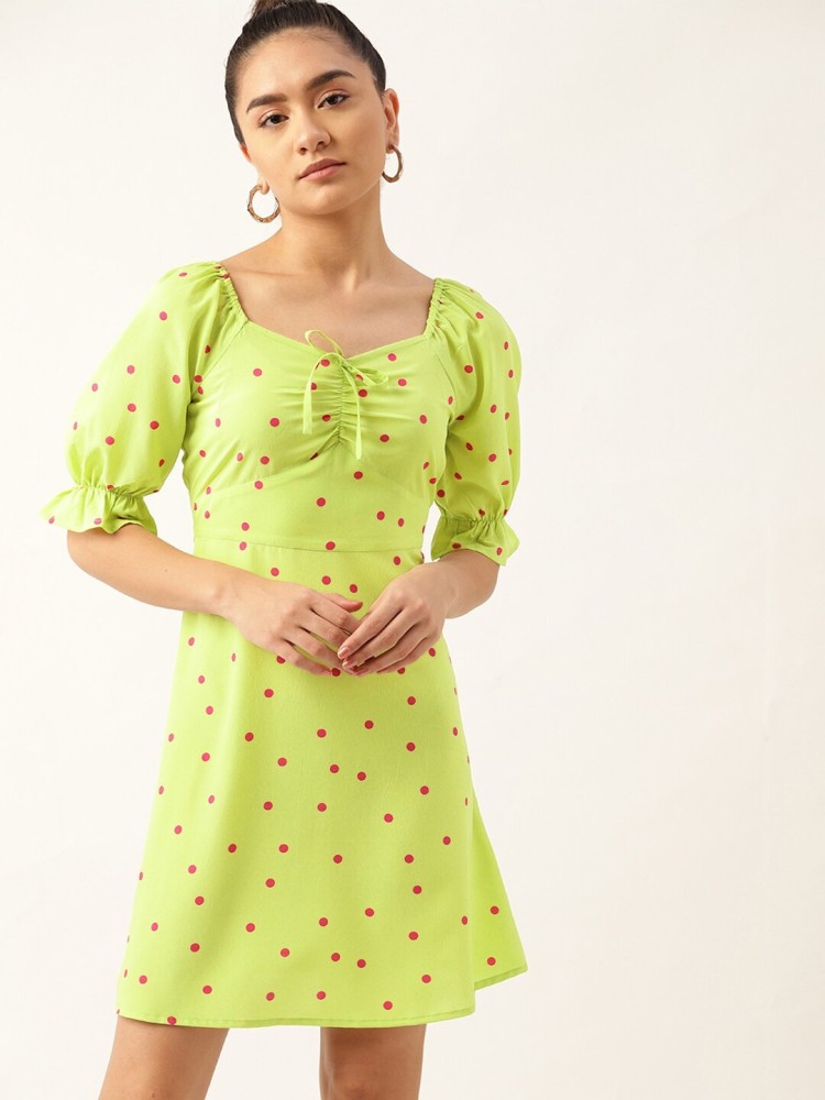 Dressberry Women A line Green Dress Buy Dressberry Women A line