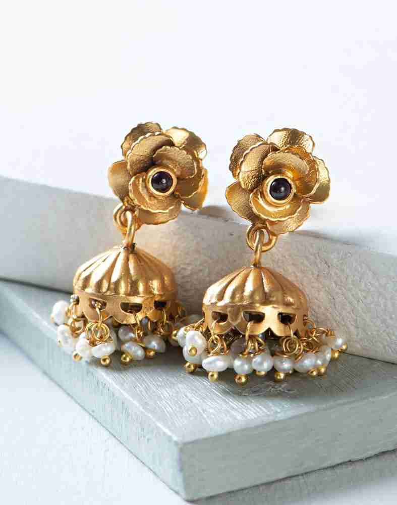 Flipkart Buy fabindia Silver Gold Plated Jhumka Earrings Silver Jhumki Earring Online at Best Prices in India