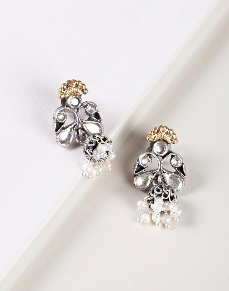 Flipkart Buy fabindia Silver Two Tone Jhumka Earrings Silver