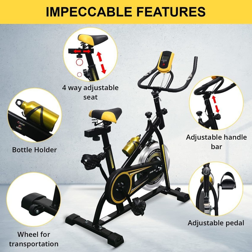 Fittyfy by INALSA Spin Exercise Bike FFSB10 with 10Kg Flywheel