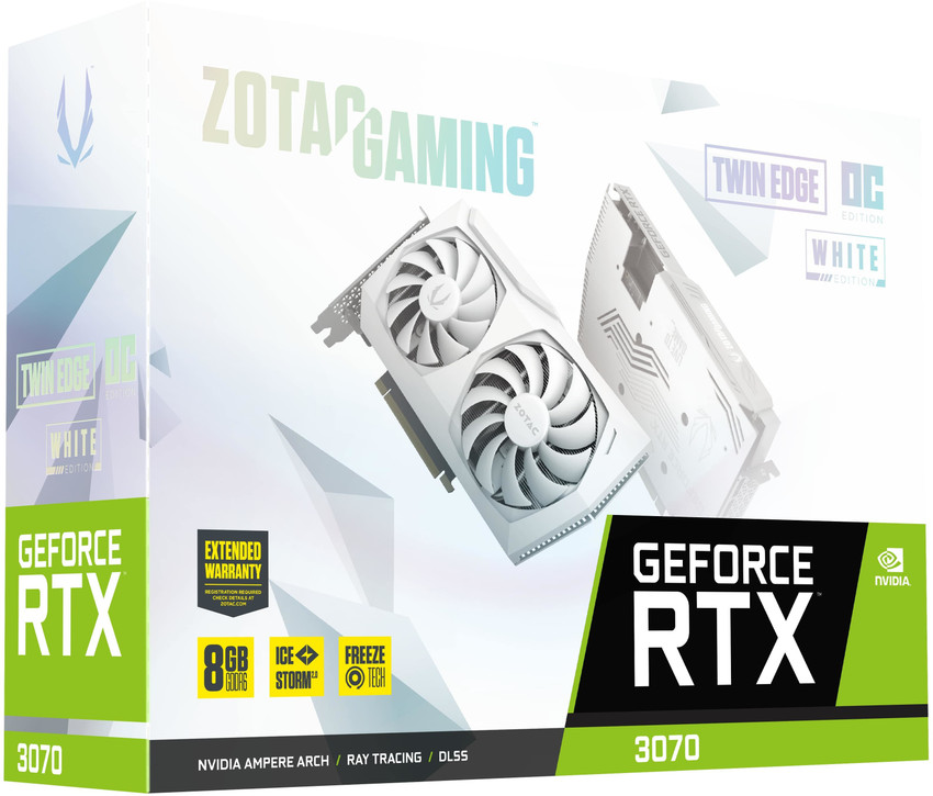 ZOTAC NVIDIA RTX 3070 Twin Edge OC White Edition LHR 8 GB GDDR6 
