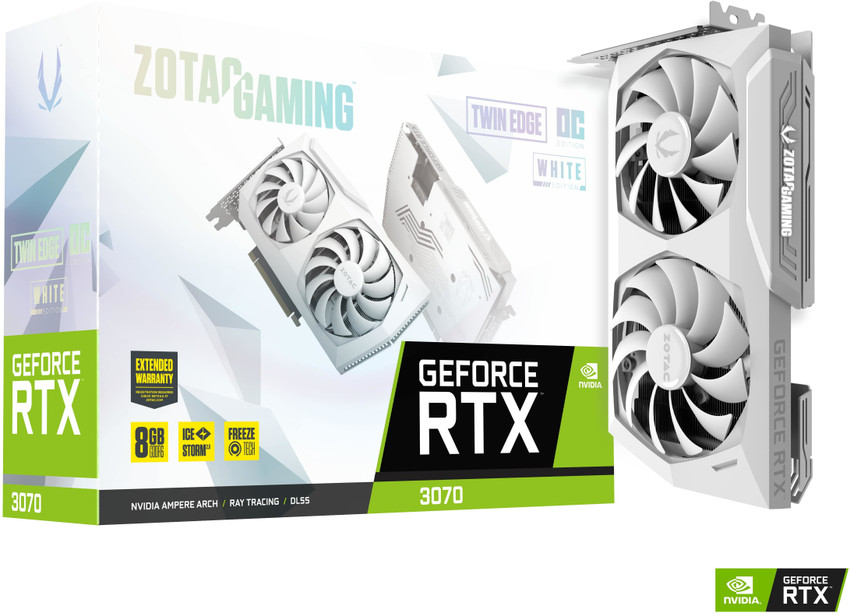 ZOTAC NVIDIA RTX 3070 Twin Edge OC White Edition LHR 8 GB GDDR6 